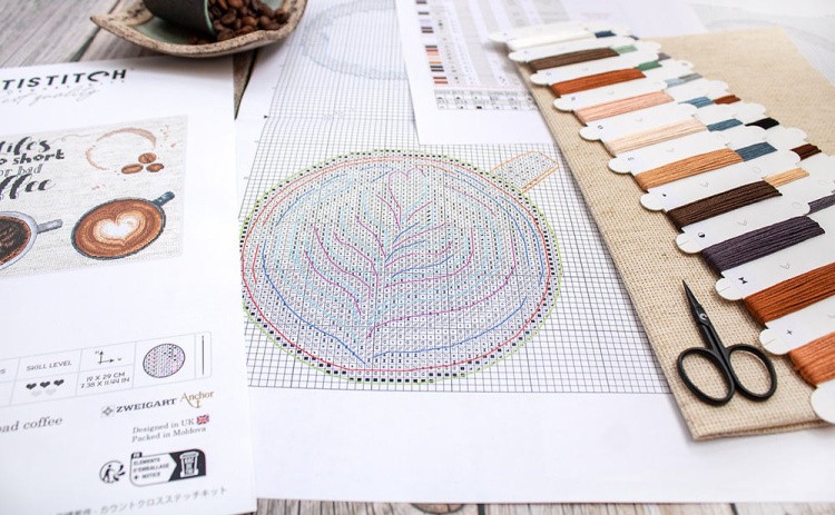 Набор для вышивания «Life’s too short for a bad coffee (Жизнь слишком коротка для плохого кофе)» — картинка 5