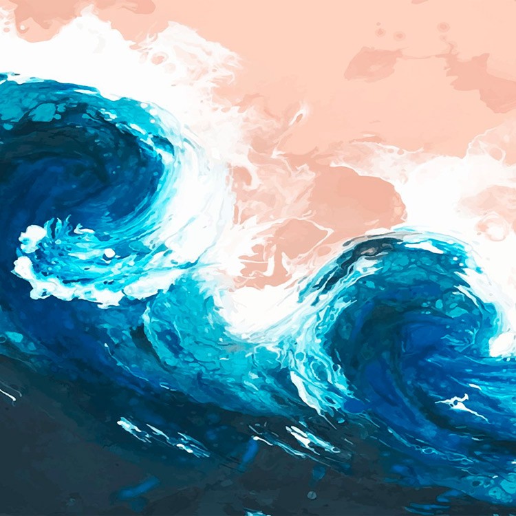 Набор для рисования жидким акрилом Флюид Арт «Морская волна» — картинка 4