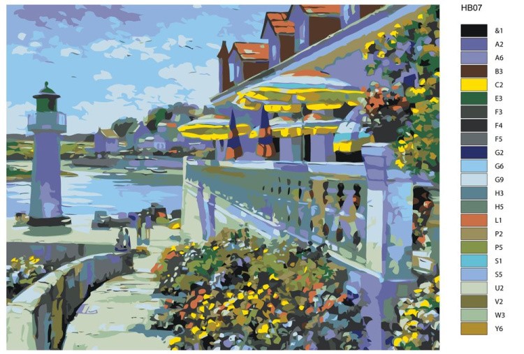 Картина по номерам «Курортный городок» — картинка 2