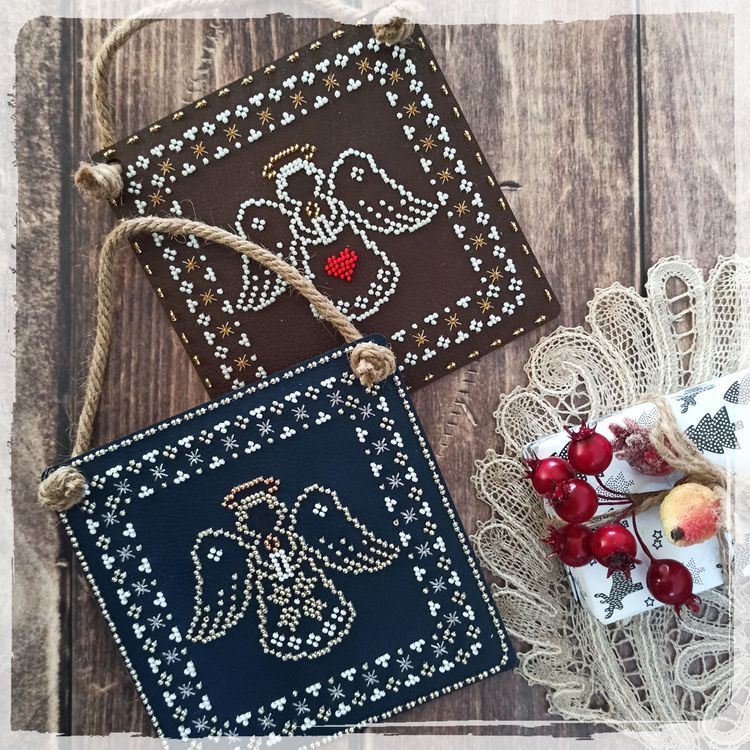 Комплект для вышивания новогодних мини-панно «Ангел любви» — картинка 4