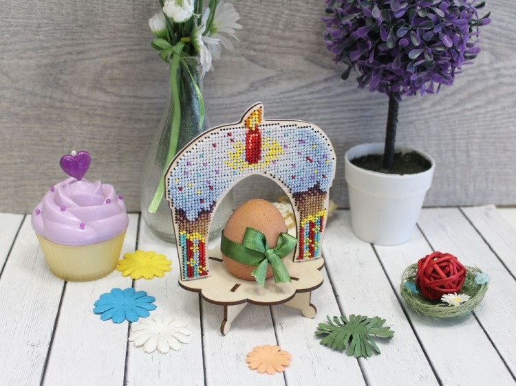 Набор для вышивания «Подставка под пасхальное яйцо. Кулич» — картинка 3