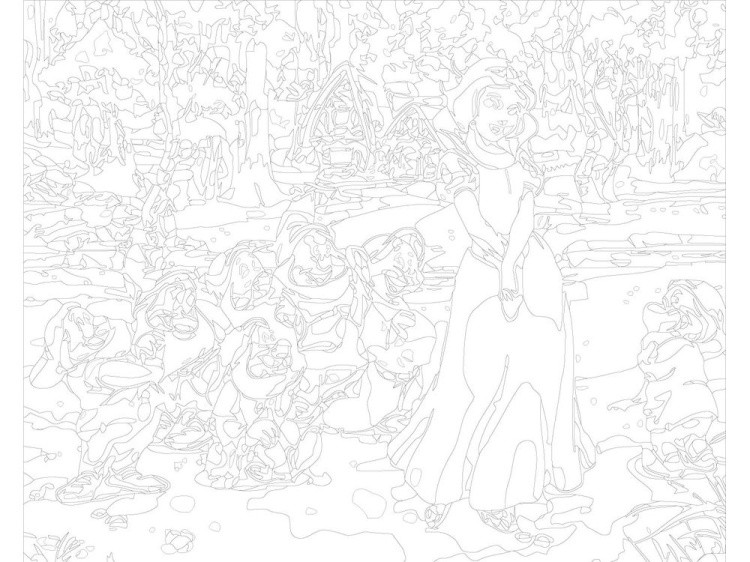 Картина по номерам «Белоснежка и семь гномов» — картинка 3