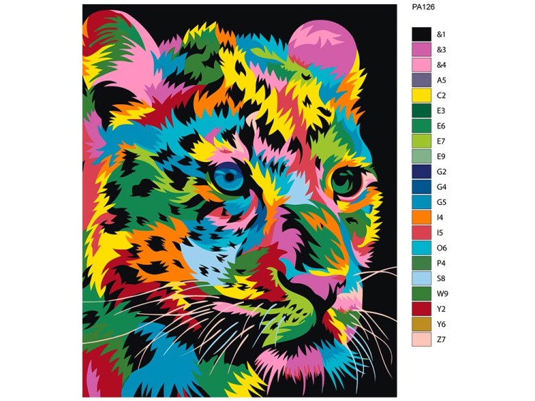Картина по номерам «Красочный леопард» — картинка 2