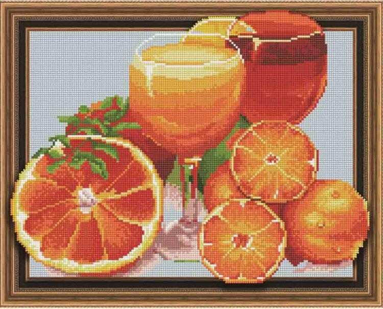Алмазная вышивка 5D «Апельсиновый натюрморт»