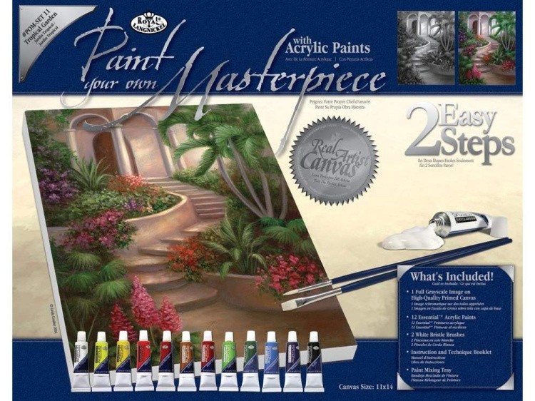 Картина по контурам гризайль «Испанский садик» — картинка 2