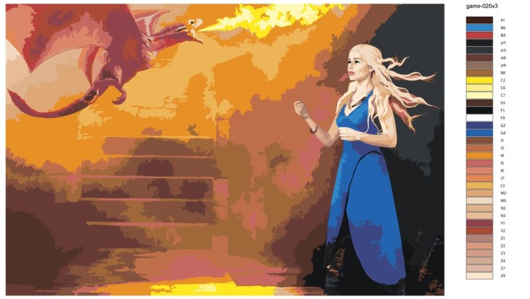 Картина по номерам «Игра престолов: Дейнерис Таргариен - Мать драконов 7» — картинка 2
