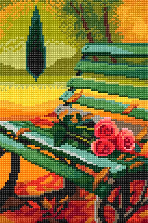 Алмазная вышивка «Скамейка в парке» — картинка 2
