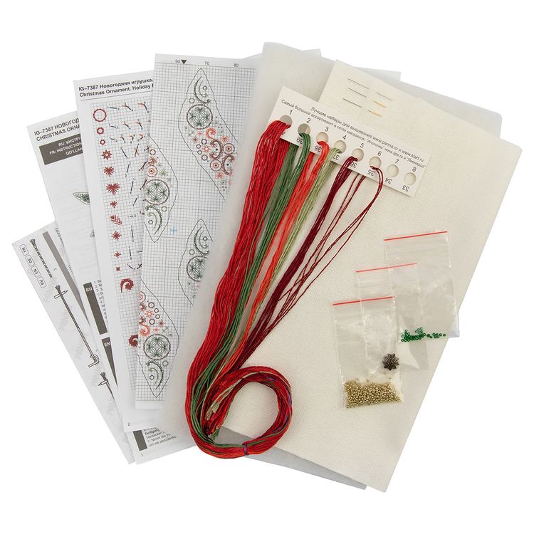 Набор для вышивания «Новогодняя игрушка. Рождественские узоры» — картинка 9