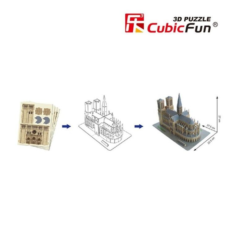 3D-пазлы CubicFun Нотердам де Пари (Франция) — картинка 3