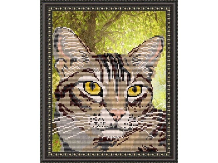 Рисунок на ткани «Полосатый кот»