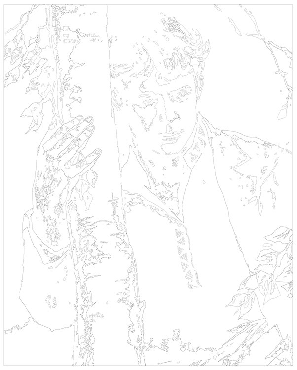 Картина по номерам «Поэт Сергей Есенин обнимает березку 2» — картинка 3