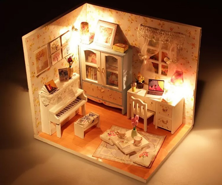 Сборная модель Румбокс. Миниатюрная комната «Комната с пианино» — картинка 2