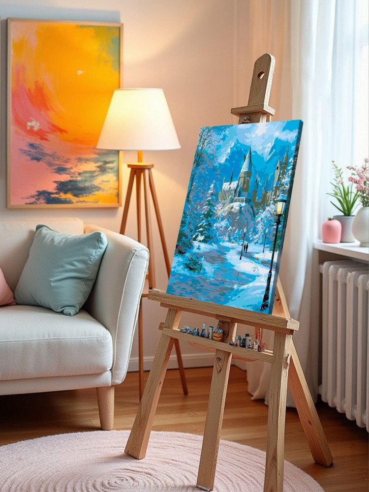 Картина по номерам Гарри Поттер замок Хогвартс зимой — картинка 10