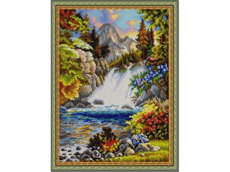 Рисунок на ткани «У водопада»