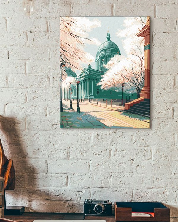 Картина по номерам «Храм в цветущем городе» — картинка 3