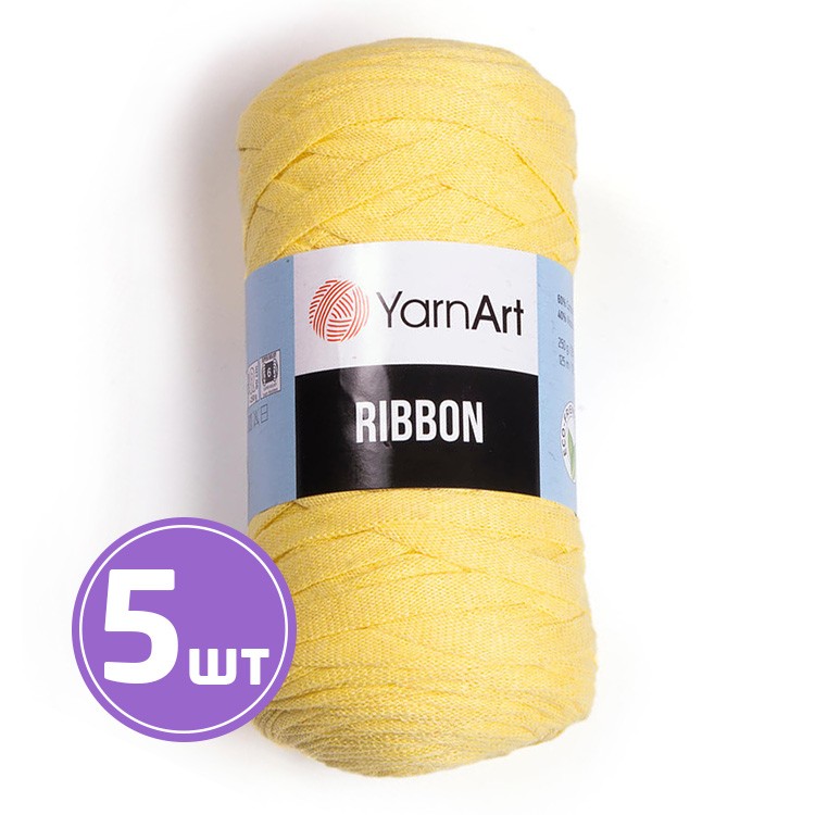 Пряжа YarnArt Ribbon (Риббон) (754), светло-желтый, 5 шт. по 250 г