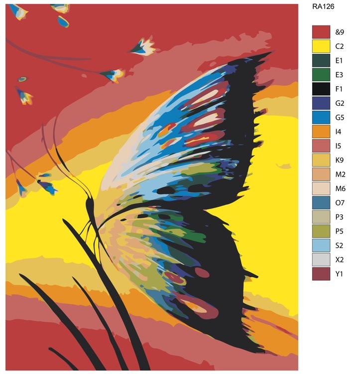 Картина по номерам «Абстрактная бабочка» — картинка 2