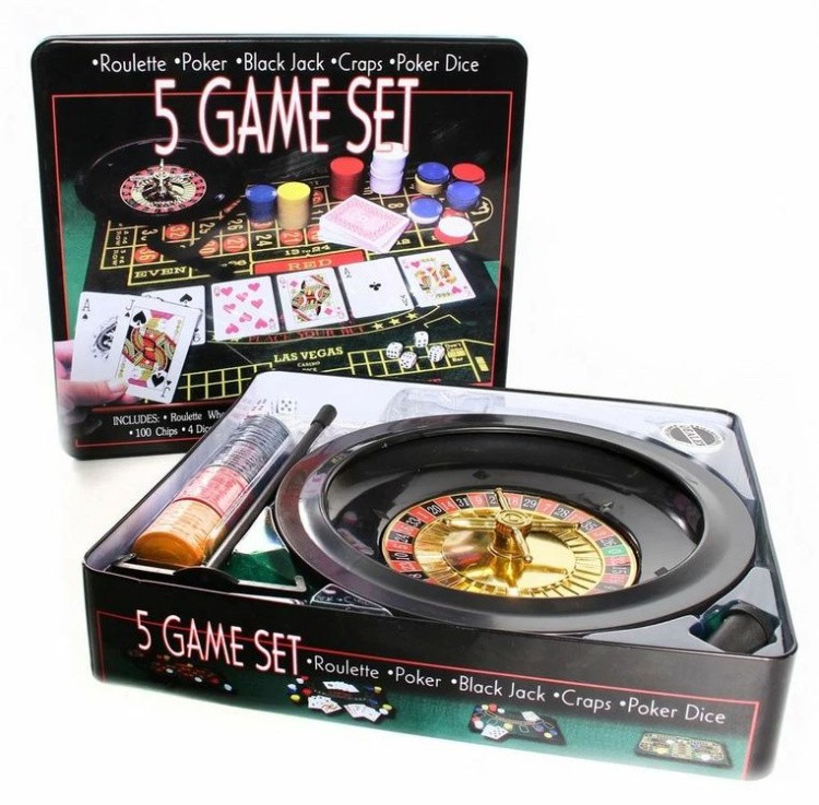 Набор «5 игр»: рулетка, покер, блэк-джек, крапс, покер на костях — картинка 2