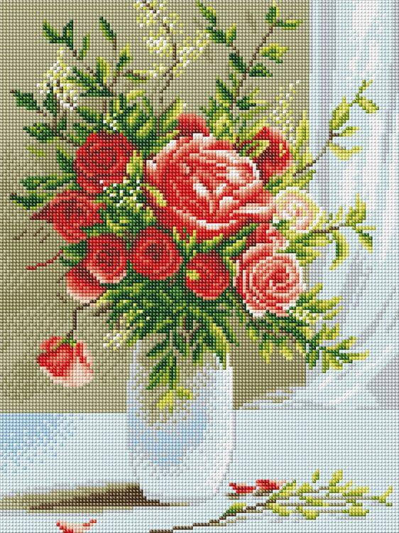 Алмазная вышивка «Розовый букет» — картинка 2