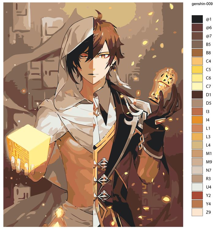 Картина по номерам «Genshin Impact Геншин Импакт: Чжун Ли» — картинка 2