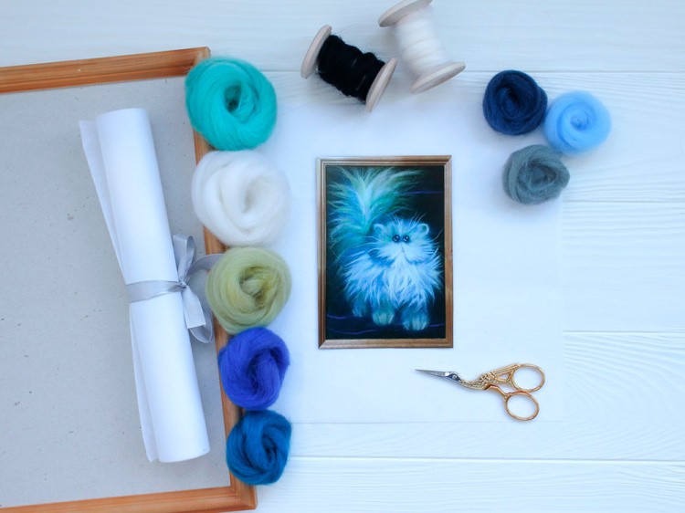 Картина шерстью «Пушистик» — картинка 2