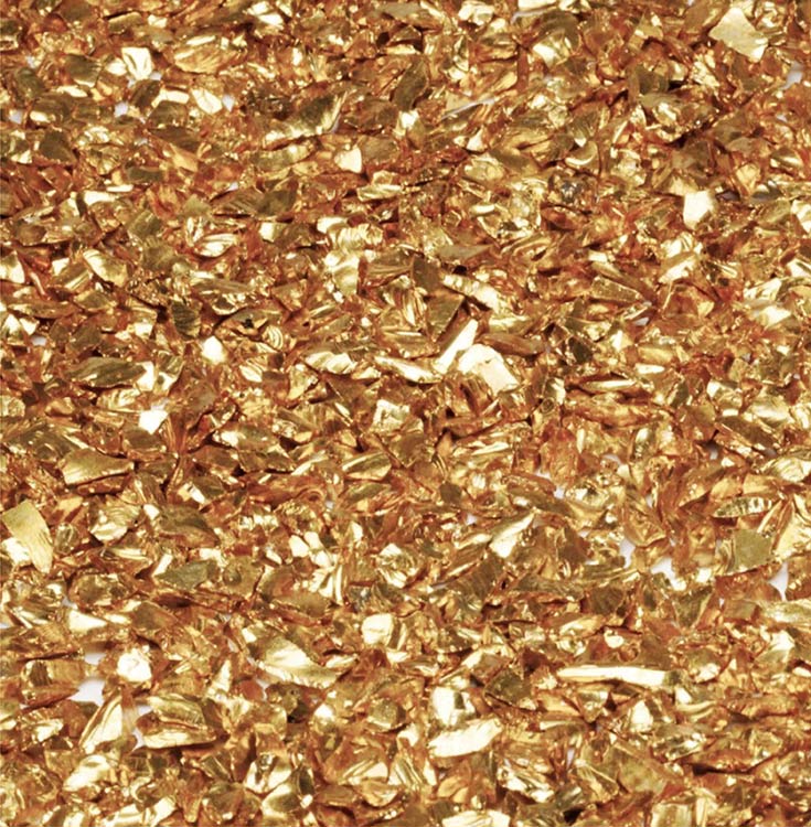 Золотая стеклянная крошка Gold, фракция 3-6мм, 100 г — картинка 2
