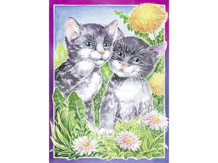 Картина акварелью по контурам «Котята» — картинка 2