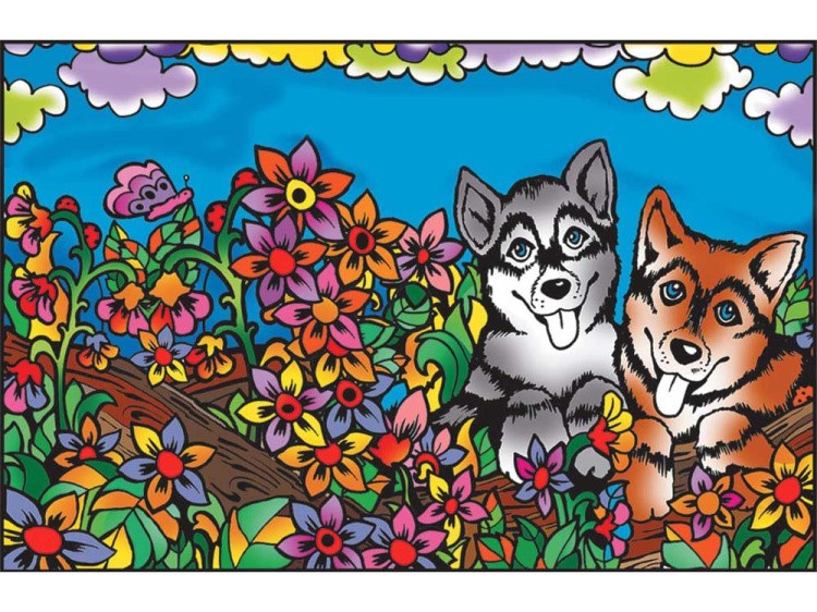 Папка-раскраска «Собаки» + 10 маркеров — картинка 2