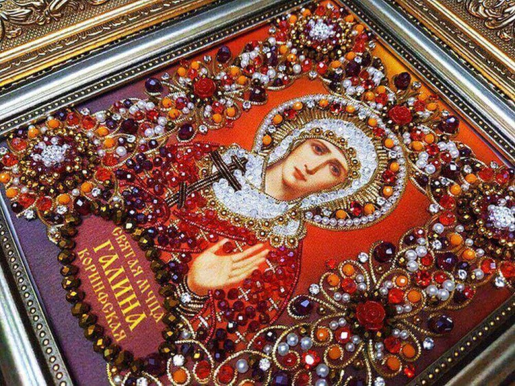 Набор вышивки хрустальными камнями «Святая Галина» — картинка 11