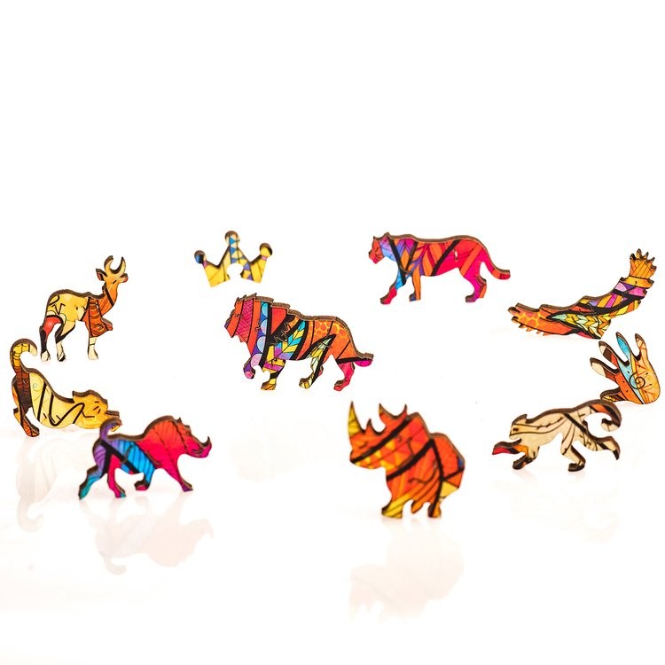 Деревянный пазл Unidragon «Таинственный Лев», размер M (А4) — картинка 6