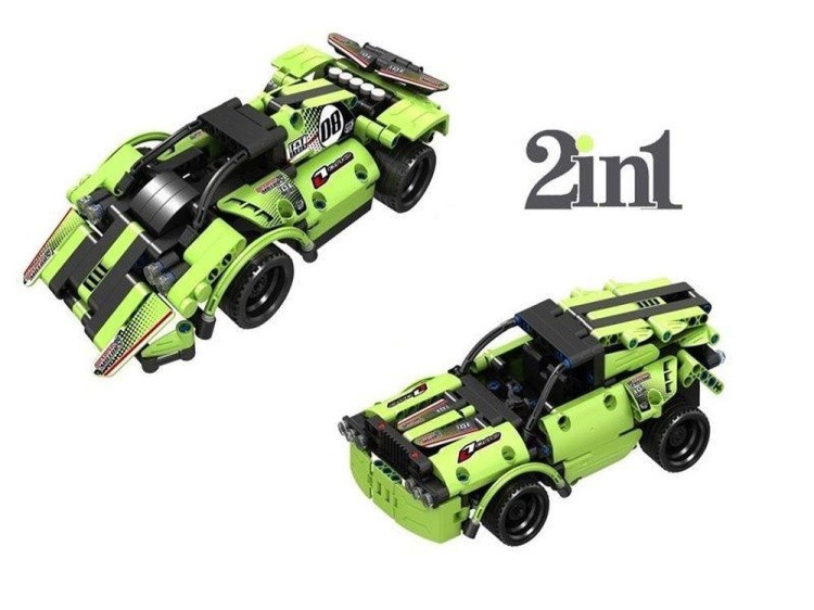 Конструктор QIHUI с мотором и радиоуправлением 2 в 1 Гоночные автомобили, 335 деталей — картинка 2