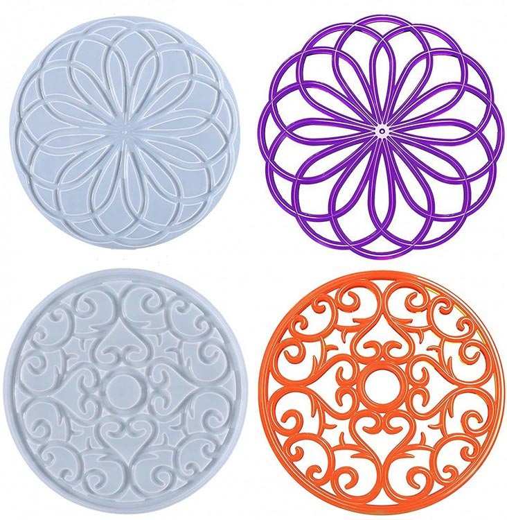 Силиконовый молд - Резной круг №1, d 20 см, 1 шт. — картинка 3
