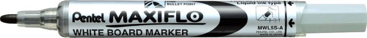 Маркер Maxiflo 4 мм, пулевидный, черный, Pentel