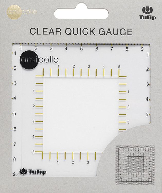 Линейка для подсчета плотности вязания Amicolle, пластик, цвет: прозрачный, Tulip