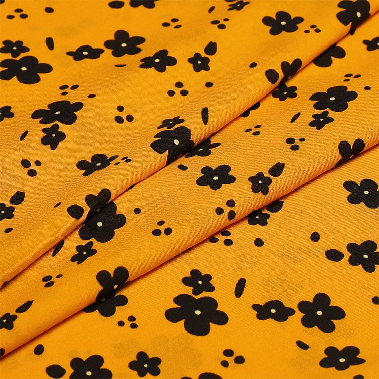 Ткань Штапель с рисунком, 5 м, ширина 145 см, 110 г/м2, цвет: с3 желтый, TBY — картинка 2