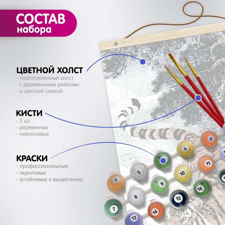Картина по номерам «Панно. Амурский тигр» — картинка 2
