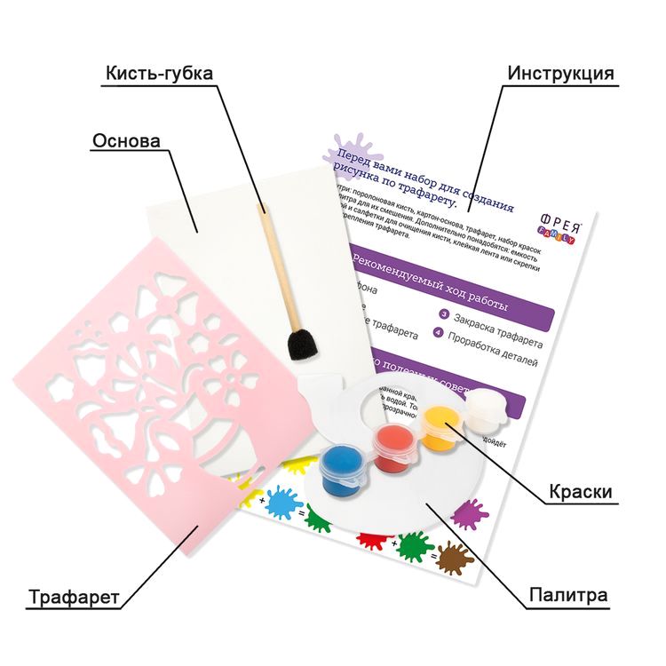 Набор для раскрашивания по трафарету «Цветочная ваза» — картинка 2