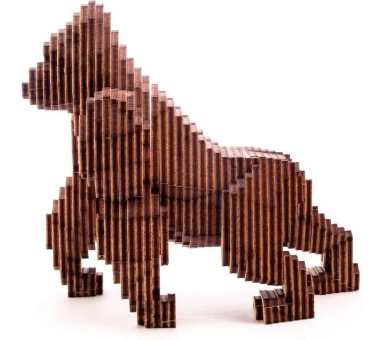 Конструктор из дерева «Горилла с набором карандашей», UNIWOOD — картинка 2