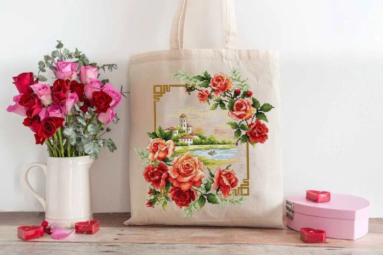 Рисунок на ткани «Розы» — картинка 2