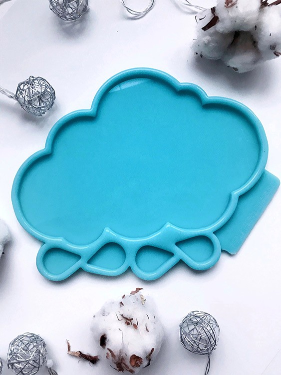 Силиконовая форма Облачко с каплями, модель №52 — картинка 4