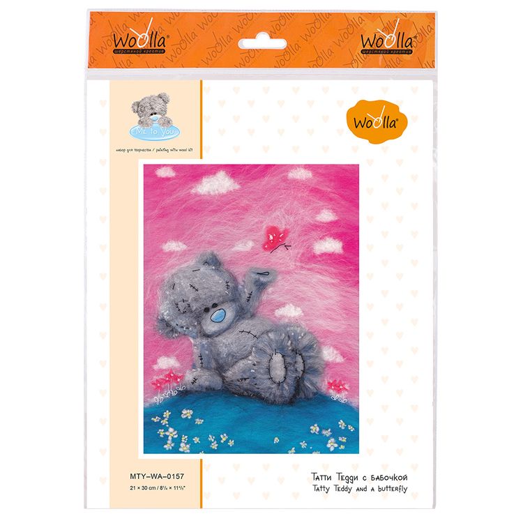 Картина шерстью «Татти Тедди с бабочкой» — картинка 3