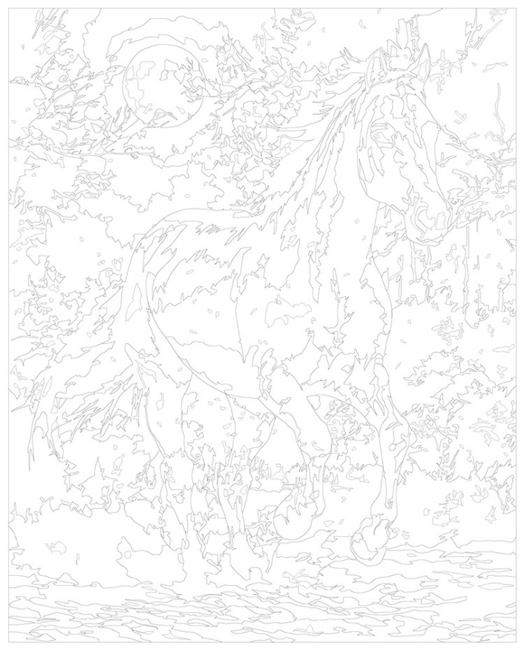 Картина по номерам Красная огненная лошадь Символ года — картинка 3