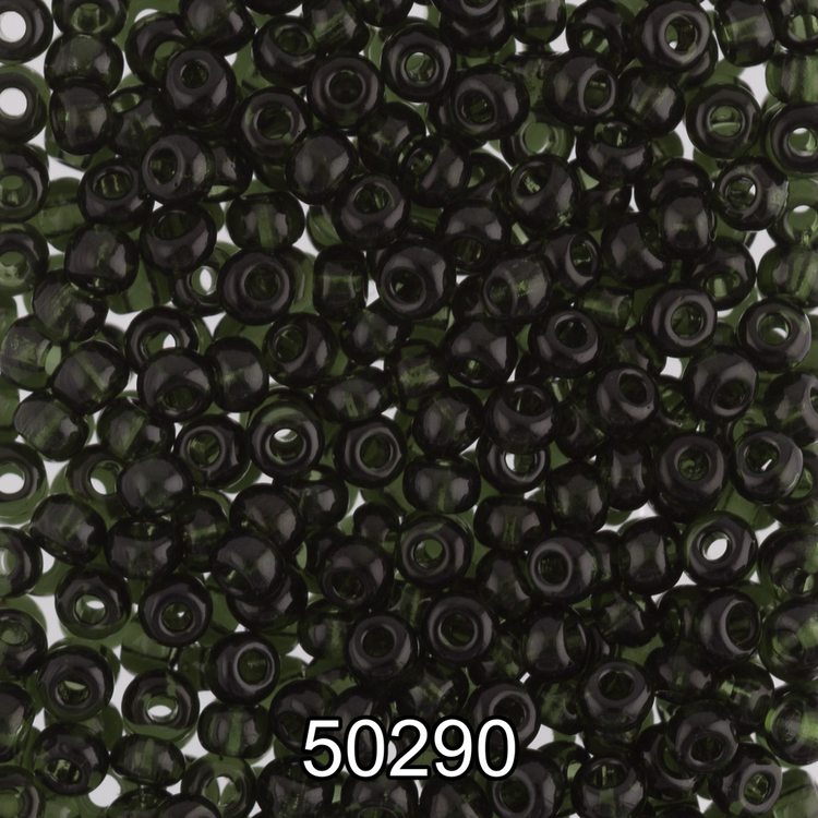 Бисер Чехия круглый 5 10/0, 2,3 мм, 500 г, цвет: 50290 темно-зеленый