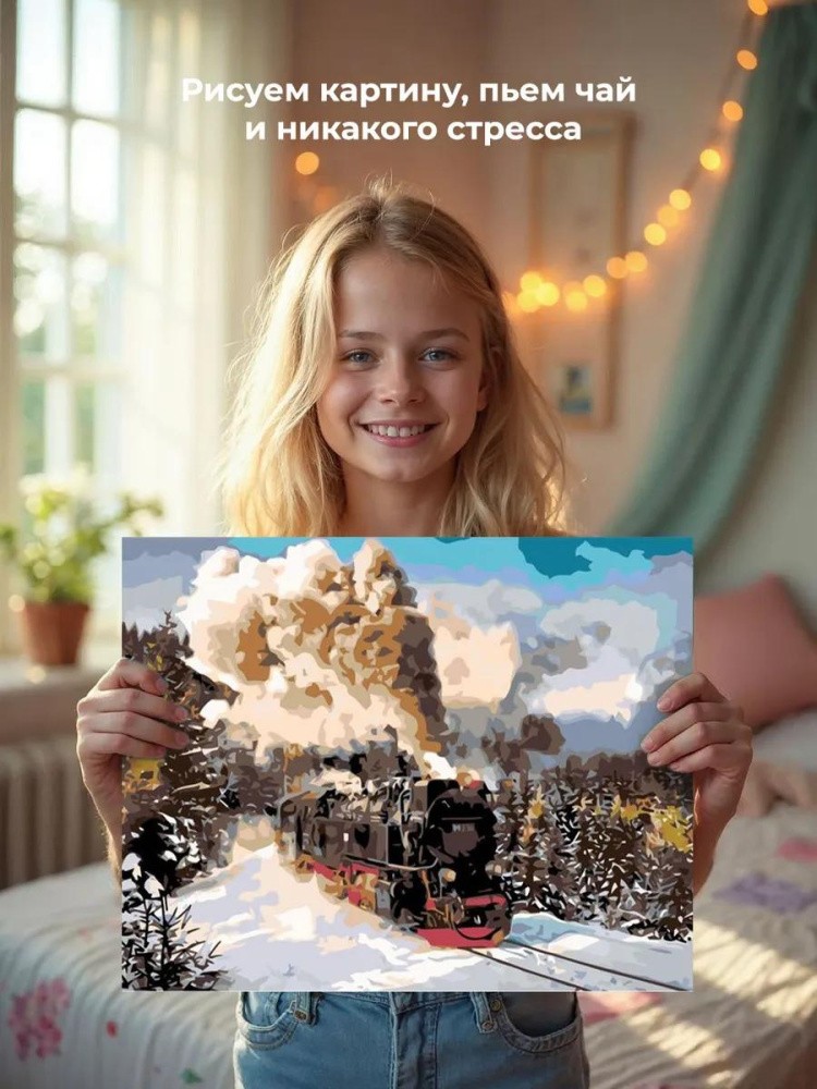 Картина по номерам «Паровоз» — картинка 7