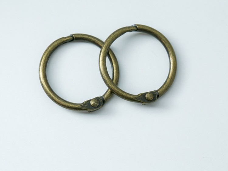 №8 Кольца для блокнотов цвет БРОНЗА количество 4 шт. (диаметр 20 мм) — картинка 3
