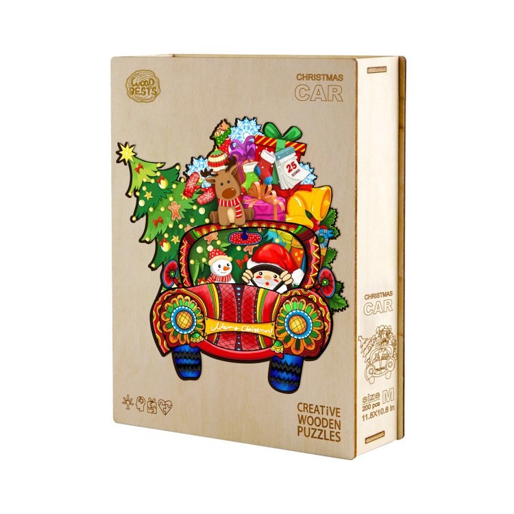 Деревянные пазлы «Новогодняя Машина M», Woodbests — картинка 4