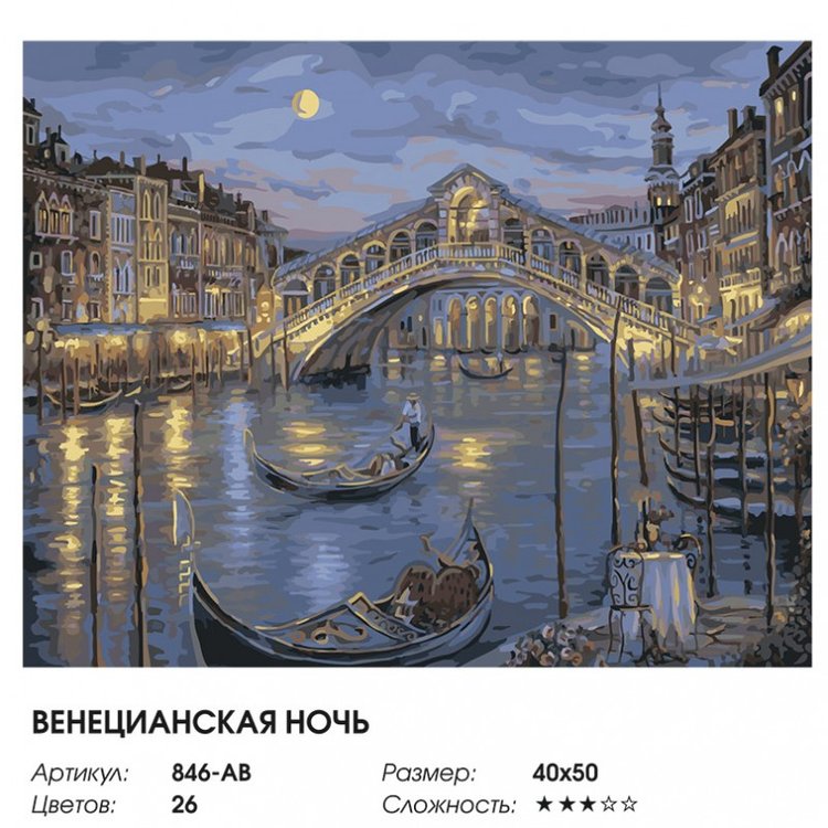 Картина по номерам «Прошлой ночью на Гранд-Канале» — картинка 2