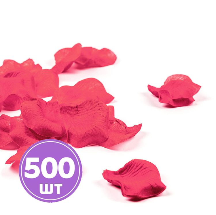 Декоративные лепестки роз, 5x5 см, 5 упаковок по 100 шт., цвет: ярко-розовый, BOOMZEE