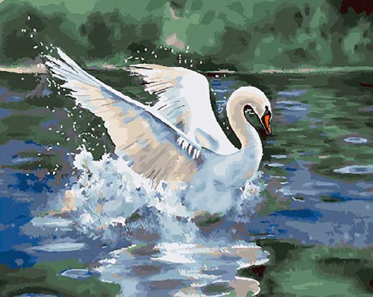 Картина по номерам «Лебедь белая»