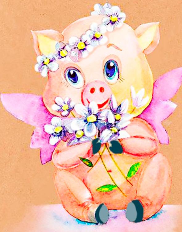 Алмазная вышивка «Милая хрюшка» — картинка 2